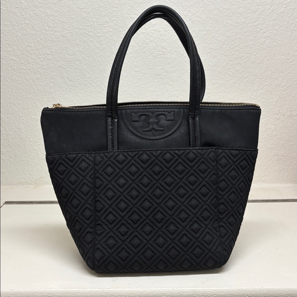 Tory Burch Black Diamond-Pattern Tote